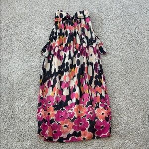 Colorful strapless dress floral spring dress for wedding guest or event